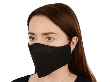 Маска для лица многоразовая из спанбонда, черный Маска для лица многоразовая из спанбонда, черный