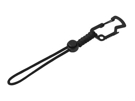 Брелок-шнурок Spanner с карабином с открывашкой для бутылок и ключом-шестигранником, черный Брелок-шнурок Spanner с карабином с открывашкой для бутылок и ключом-шестигранником, черный