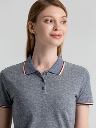 Рубашка поло женская Paname Women, голубой меланж Рубашка поло женская Paname Women, голубой меланж