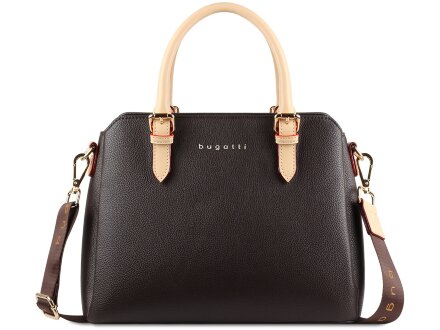 Сумка женская BUGATTI Ella, тёмно-коричневая, полиуретан, 30х12х23 см Сумка женская BUGATTI Ella, тёмно-коричневая, полиуретан, 30х12х23 см