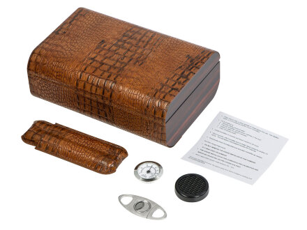 Хьюмидор с аксессуарами, коричневый Хьюмидор с аксессуарами, коричневый