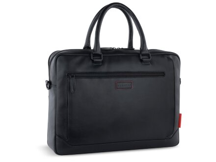 Портфель мужской BUGATTI Clark, чёрный, воловья кожа/полиэстер, 40х9,5х29 см, 10 л Портфель мужской BUGATTI Clark, чёрный, воловья кожа/полиэстер, 40х9,5х29 см, 10 л