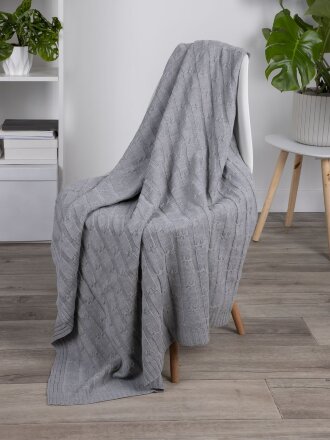 Плед Trenza, светло-серый Плед Trenza, светло-серый