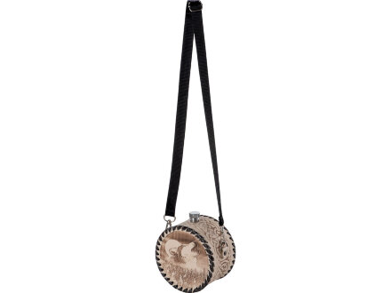 Фляга 507 (белая кожа, 1л круглая) Фляга 507 (белая кожа, 1л круглая)