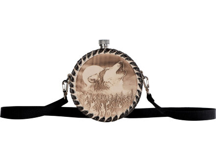 Фляга 507 (белая кожа, 1л круглая) Фляга 507 (белая кожа, 1л круглая)