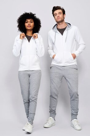 Толстовка мужская на молнии Soul Men 290 с контрастным капюшоном, белая Толстовка мужская на молнии Soul Men 290 с контрастным капюшоном, белая