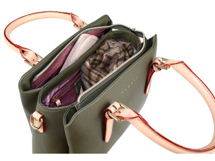 Сумка женская BUGATTI Ella, оливковая, полиуретан, 30х12х23 см Сумка женская BUGATTI Ella, оливковая, полиуретан, 30х12х23 см