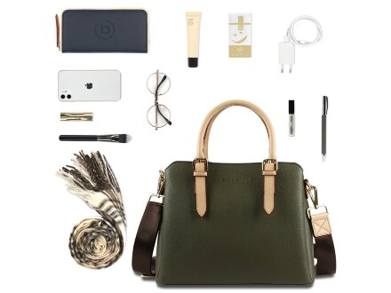 Сумка женская BUGATTI Ella, оливковая, полиуретан, 30х12х23 см Сумка женская BUGATTI Ella, оливковая, полиуретан, 30х12х23 см