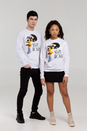 Толстовка «Меламед. Stevie Wonder», белая Толстовка «Меламед. Stevie Wonder», белая