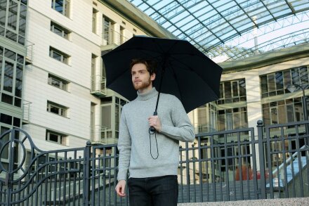 Зонт-трость rainVestment, темно-синий меланж Зонт-трость rainVestment, темно-синий меланж