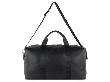 Сумка дорожная BUGATTI Elsa, чёрная, воловья кожа/полиэстер, 47х22х24 см Сумка дорожная BUGATTI Elsa, чёрная, воловья кожа/полиэстер, 47х22х24 см