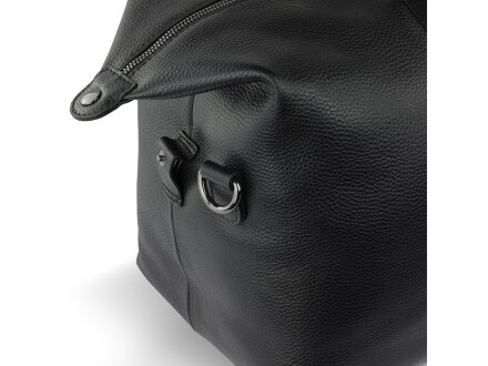 Сумка дорожная BUGATTI Elsa, чёрная, воловья кожа/полиэстер, 47х22х24 см Сумка дорожная BUGATTI Elsa, чёрная, воловья кожа/полиэстер, 47х22х24 см