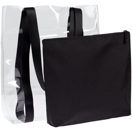 Шопер Clarity с черным органайзером, прозрачный Шопер Clarity с черным органайзером, прозрачный