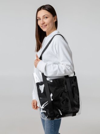 Шопер Clarity с черным органайзером, прозрачный Шопер Clarity с черным органайзером, прозрачный