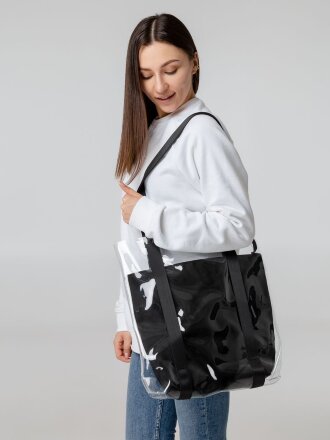 Шопер Clarity с черным органайзером, прозрачный Шопер Clarity с черным органайзером, прозрачный