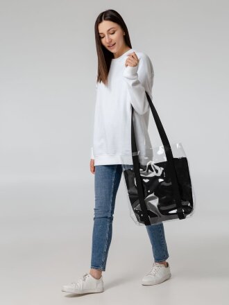 Шопер Clarity с черным органайзером, прозрачный Шопер Clarity с черным органайзером, прозрачный