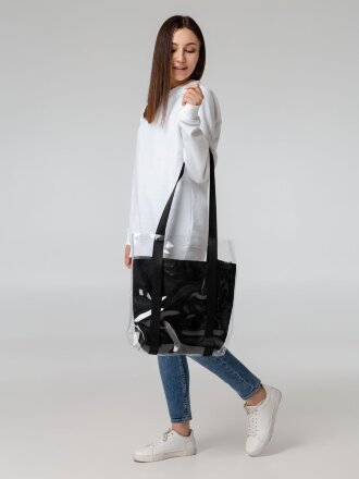 Шопер Clarity с черным органайзером, прозрачный Шопер Clarity с черным органайзером, прозрачный