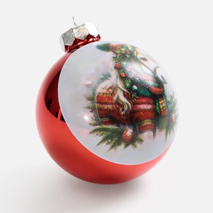 Елочный шар Finery Gloss, 8 см, глянцевый красный Елочный шар Finery Gloss, 8 см, глянцевый красный