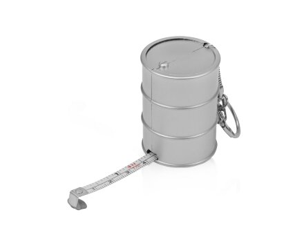 Брелок-рулетка Баррель, 1 м., серебристый Брелок-рулетка Баррель, 1 м., серебристый
