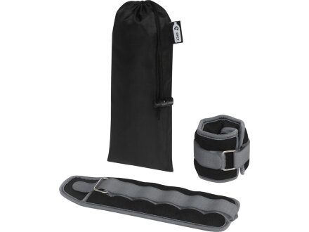 Набор Jane из двух регулируемых утяжелителей для голеностопа/запястья весом 0,5 кг, серый Набор Jane из двух регулируемых утяжелителей для голеностопа/запястья весом 0,5 кг, серый