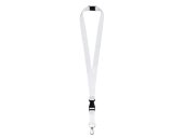 Ланъярд 2 см под сублимацию с карабином, межуровневым замком и замком обрыва, серебристый