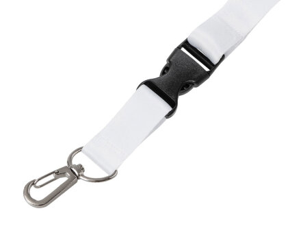 Ланъярд 2 см под сублимацию с карабином, межуровневым замком и замком обрыва, серебристый