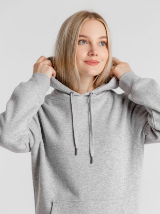 Толстовка с капюшоном унисекс King, серый меланж Толстовка с капюшоном унисекс King, серый меланж