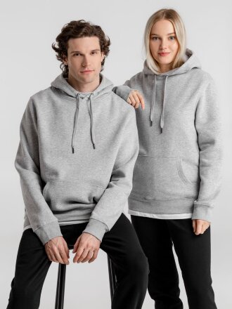 Толстовка с капюшоном унисекс King, серый меланж Толстовка с капюшоном унисекс King, серый меланж