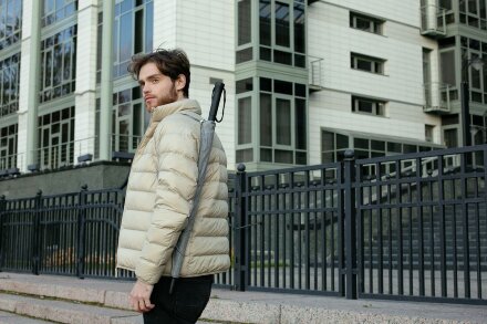 Зонт-трость rainVestment, светло-серый меланж Зонт-трость rainVestment, светло-серый меланж