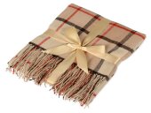 Плед акриловый в клетку Tartan, бежевый Плед акриловый в клетку Tartan, бежевый