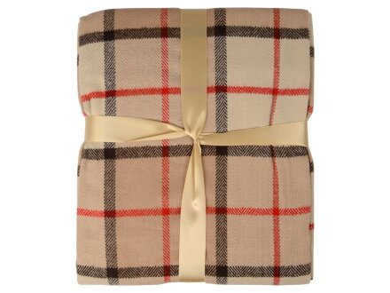 Плед акриловый в клетку Tartan, бежевый Плед акриловый в клетку Tartan, бежевый