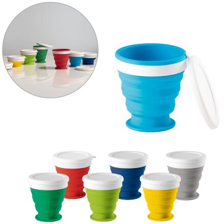 Складной стакан с крышкой Astrada, серый Складной стакан с крышкой Astrada, серый