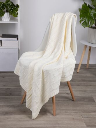 Плед Trenza, молочно-белый Плед Trenza, молочно-белый