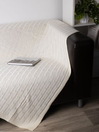 Плед Trenza, молочно-белый Плед Trenza, молочно-белый