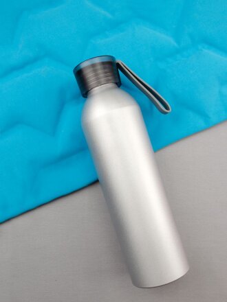 Спортивная бутылка для воды Rio, серебристая Спортивная бутылка для воды Rio, серебристая