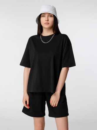 Футболка оверсайз женская Boxy Women, черная Футболка оверсайз женская Boxy Women, черная
