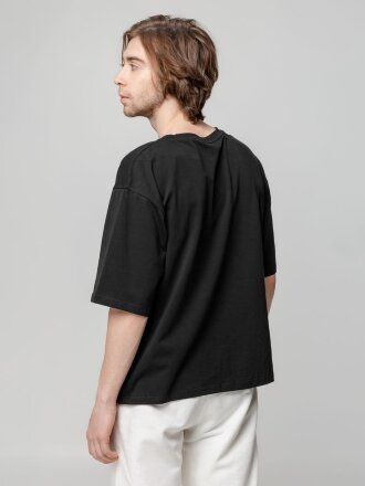 Футболка унисекс оверсайз Street Vibes, черная Футболка унисекс оверсайз Street Vibes, черная