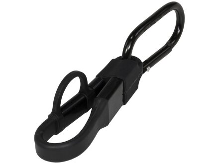 Кабель для зарядки Fold 3-в-1 с карабином, черный Кабель для зарядки Fold 3-в-1 с карабином, черный