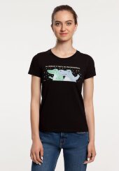 Футболка женская «Крокодилобегемоты», черная Футболка женская «Крокодилобегемоты», черная