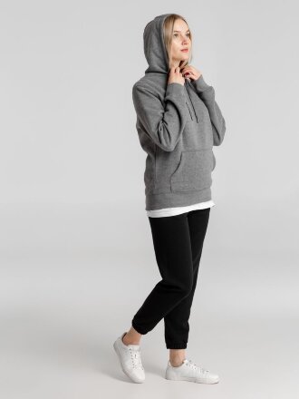 Толстовка с капюшоном унисекс King, темно-серый меланж Толстовка с капюшоном унисекс King, темно-серый меланж