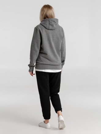 Толстовка с капюшоном унисекс King, темно-серый меланж Толстовка с капюшоном унисекс King, темно-серый меланж