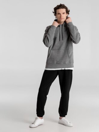 Толстовка с капюшоном унисекс King, темно-серый меланж Толстовка с капюшоном унисекс King, темно-серый меланж