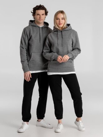 Толстовка с капюшоном унисекс King, темно-серый меланж Толстовка с капюшоном унисекс King, темно-серый меланж