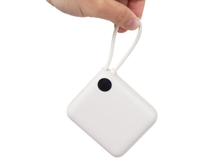 Внешний аккумулятор со встроенным кабелем Liri, QC/PD, 10000 мАч, теплый белый