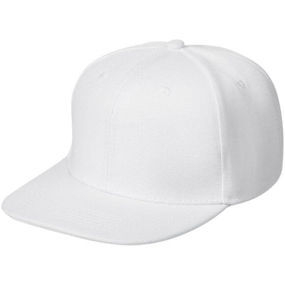 Бейсболка Snapback с прямым козырьком, белая с нанесением логотипа