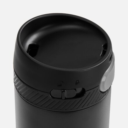 Термостакан X1 с цветной кнопкой, черный с серым