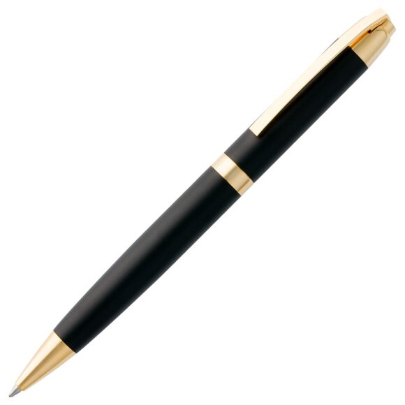 Ручка шариковая Razzo Gold, черная с нанесением логотипа