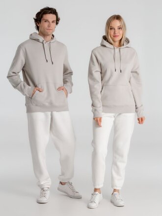 Толстовка с капюшоном унисекс King, дымчато-серая Толстовка с капюшоном унисекс King, дымчато-серая