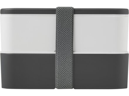 Двухслойный ланчбокс MIYO, серый/белый Двухслойный ланчбокс MIYO, серый/белый