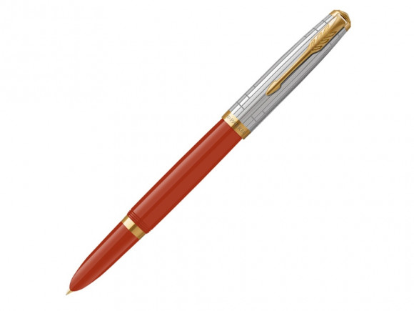 Перьевая ручка Parker 51 Premium Red GT, перо:M/F чернила:Black,Blue, в подарочной упаковке с нанесением логотипа